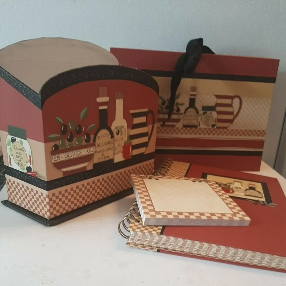 4 Piece Recipe Collection Notebook Keeper Notes Gift Boxed Journal Organizer